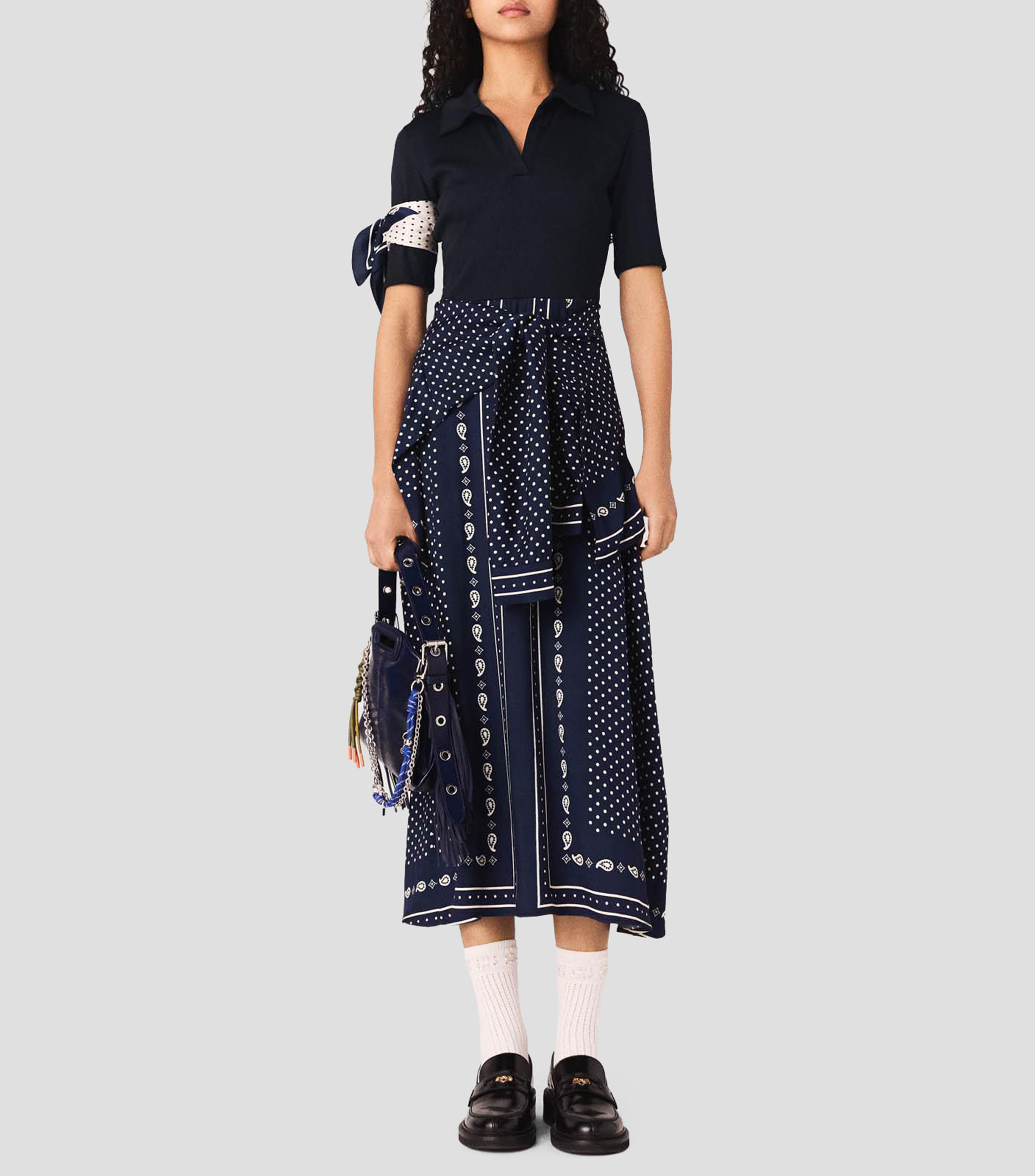 Vestido midi estampado Mujer
